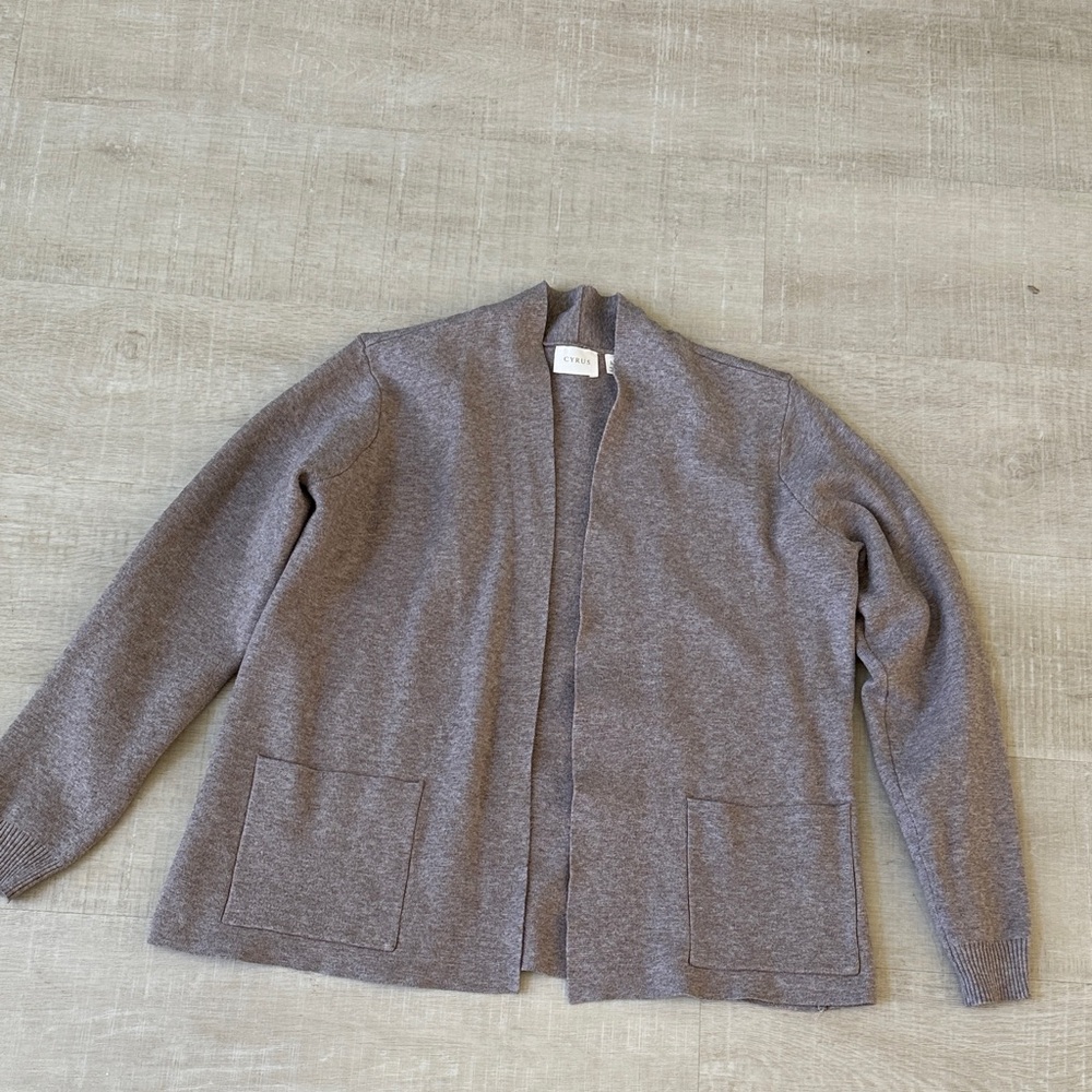 Cyrus Open-Front Knit Cardigan— size Medium